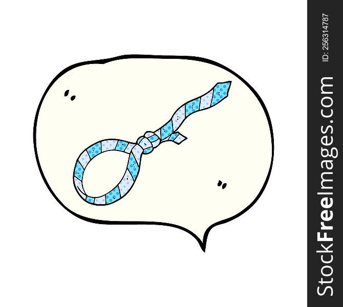 freehand drawn comic book speech bubble cartoon work tie noose