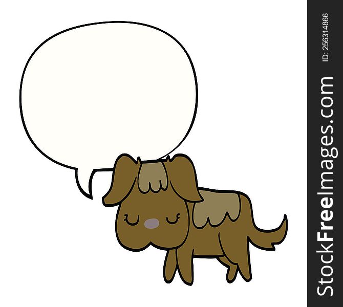 Cartoon Dog And Speech Bubble