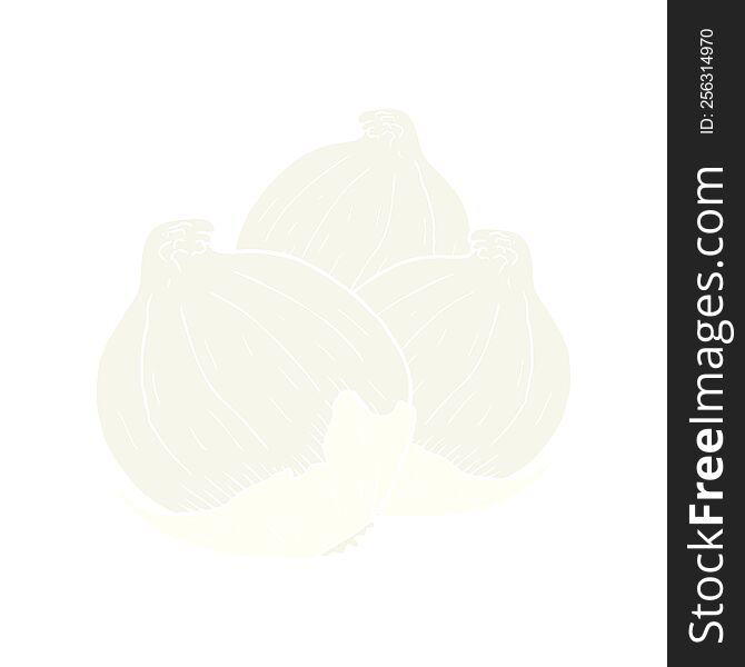 flat color illustration of onions. flat color illustration of onions