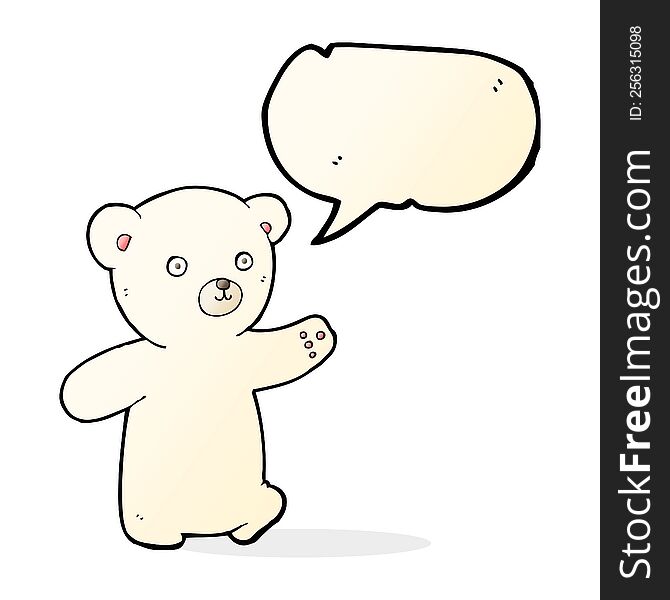 Cartoon Polar Bear Cub With Speech Bubble