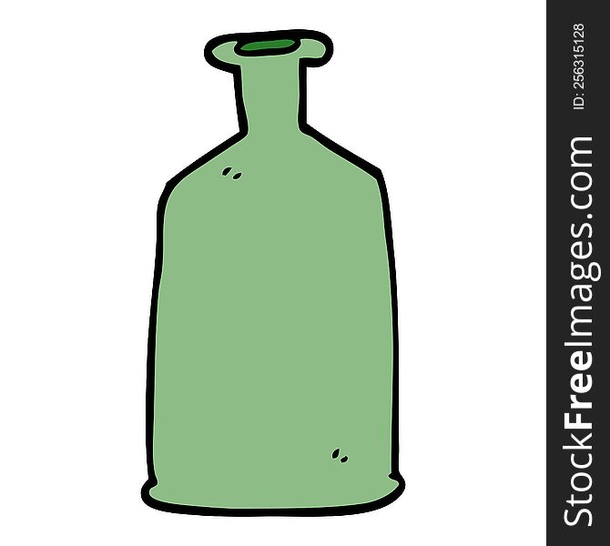 cartoon doodle green bottle