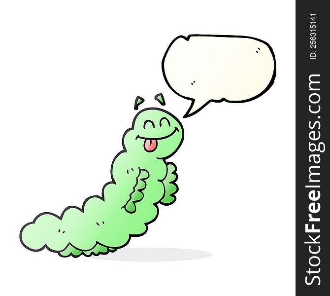 freehand drawn speech bubble cartoon caterpillar