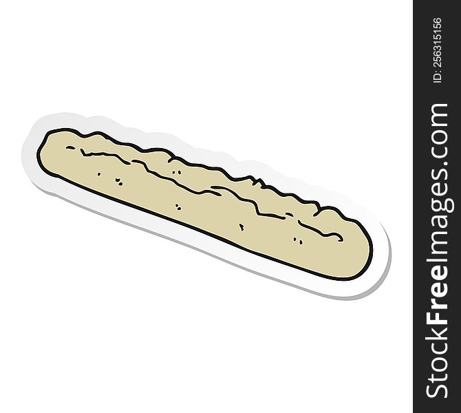 sticker of a cartoon baguette