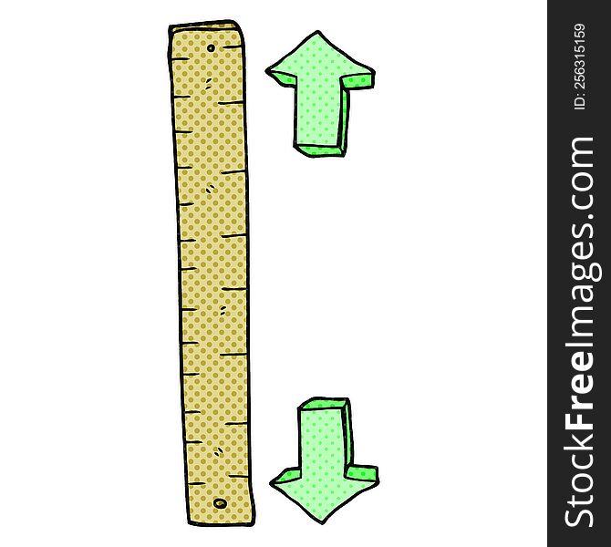 Comic Book Style Cartoon Wooden Ruler