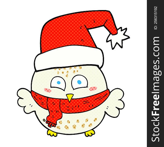Cartoon Cute Christmas Owl