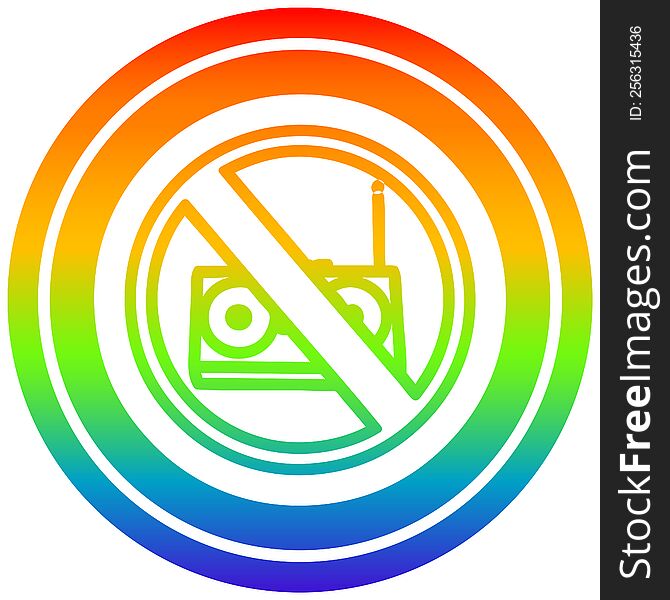No Music Circular In Rainbow Spectrum