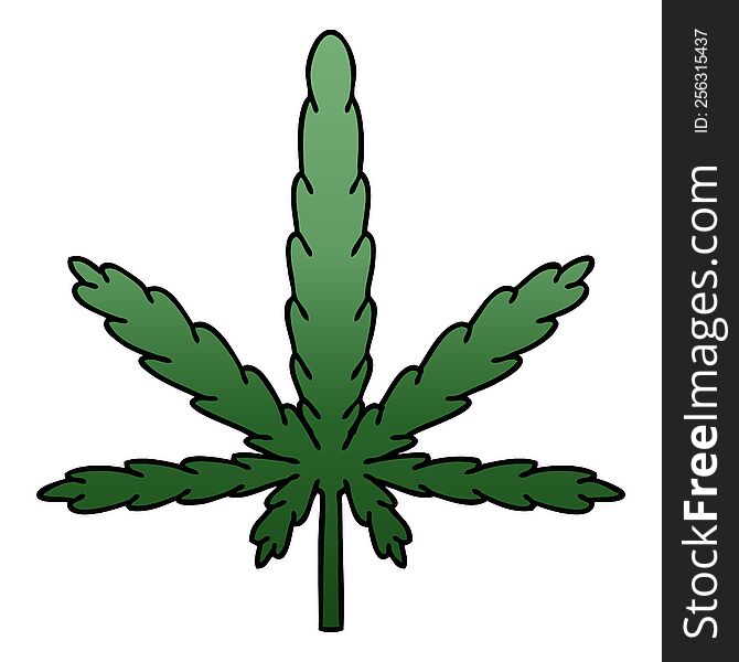 Quirky Gradient Shaded Cartoon Marijuana