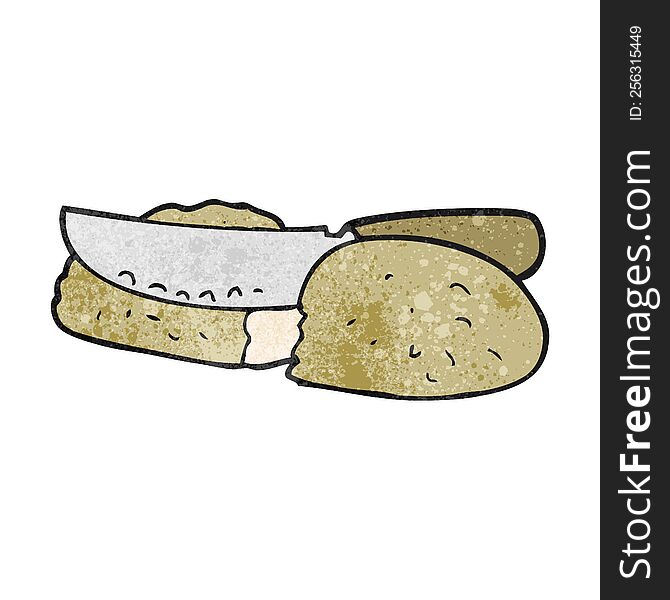 freehand textured cartoon slicing bread