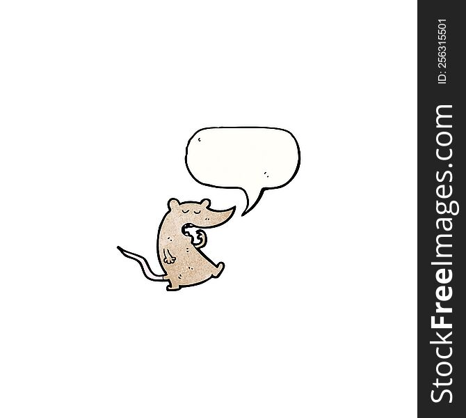 cartoon tired mouse with speech bubble