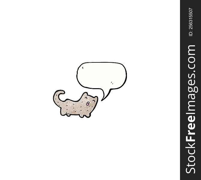 Cartoon Cat With Speech Bubble
