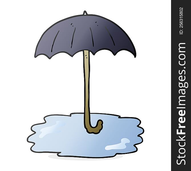 cartoon wet umbrella