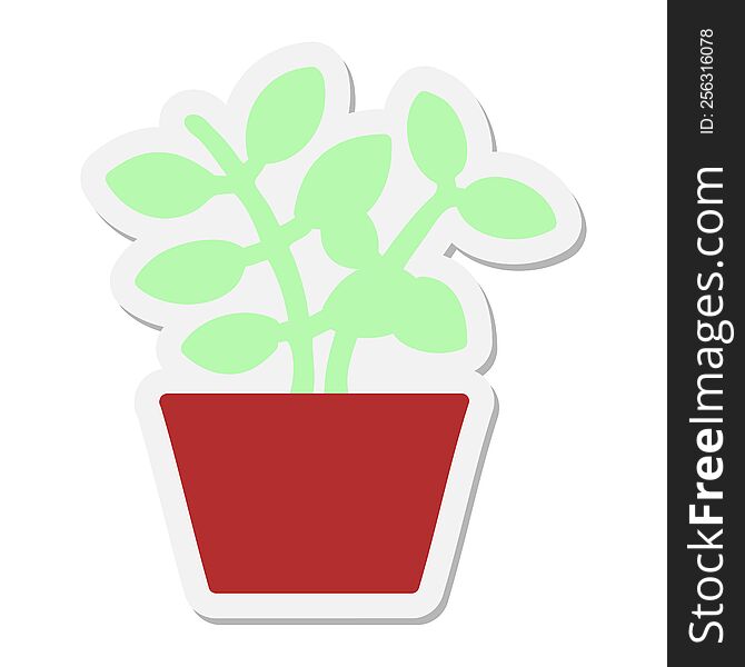 peaceful house plant sticker