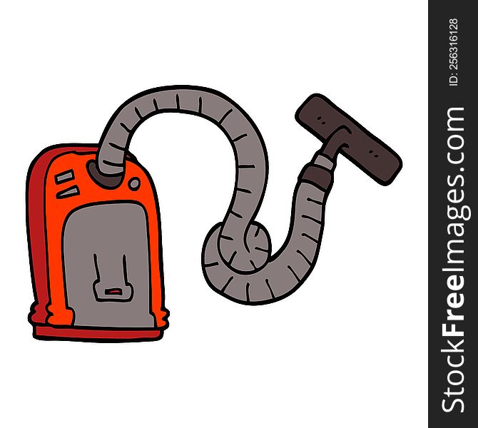 hand drawn doodle style cartoon vacuum cleaner