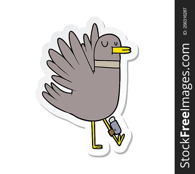 sticker of a cartoon bird