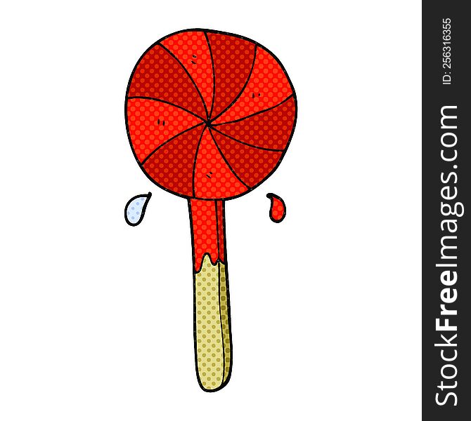 freehand drawn cartoon lollipop