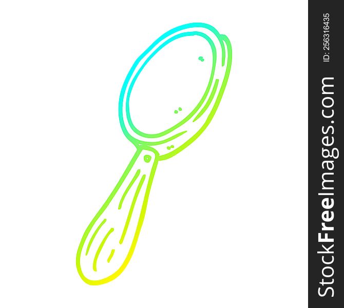 Cold Gradient Line Drawing Cartoon Magnifying Glass