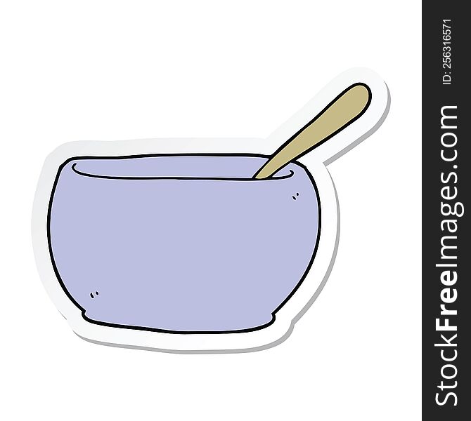 Sticker Of A Cartoon Soup Bowl