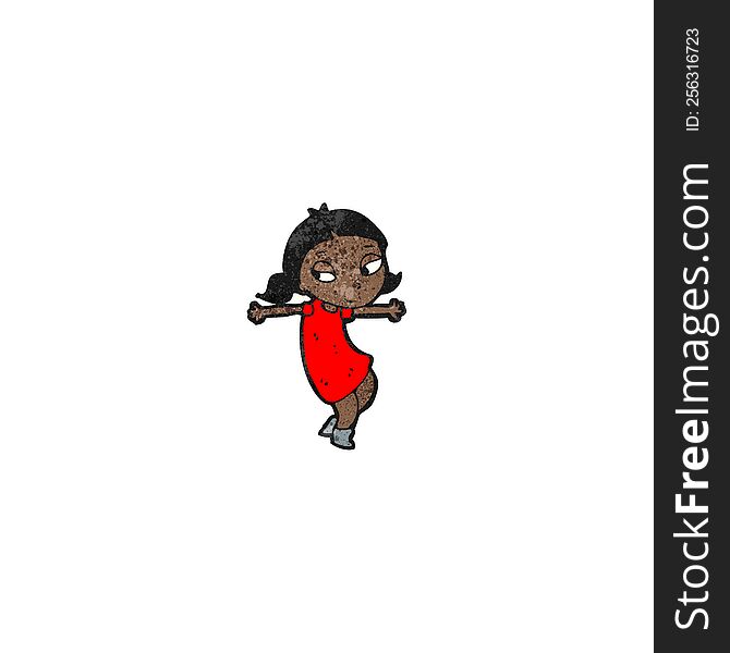 Happy Dancing Girl Cartoon