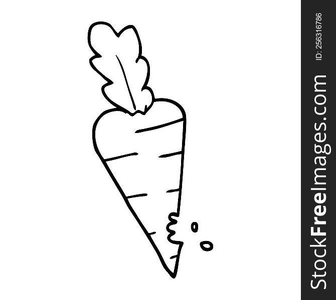 Line Drawing Cartoon Carrot With Bite Marks