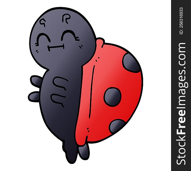 cute cartoon doodle ladybug