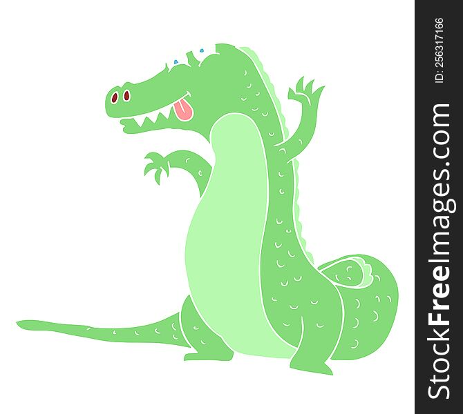 flat color illustration of crocodile. flat color illustration of crocodile