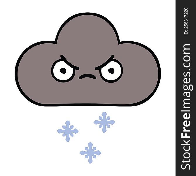 Cute Cartoon Storm Snow Cloud