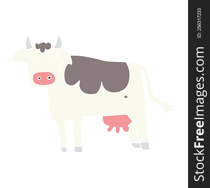 flat color style cartoon cow