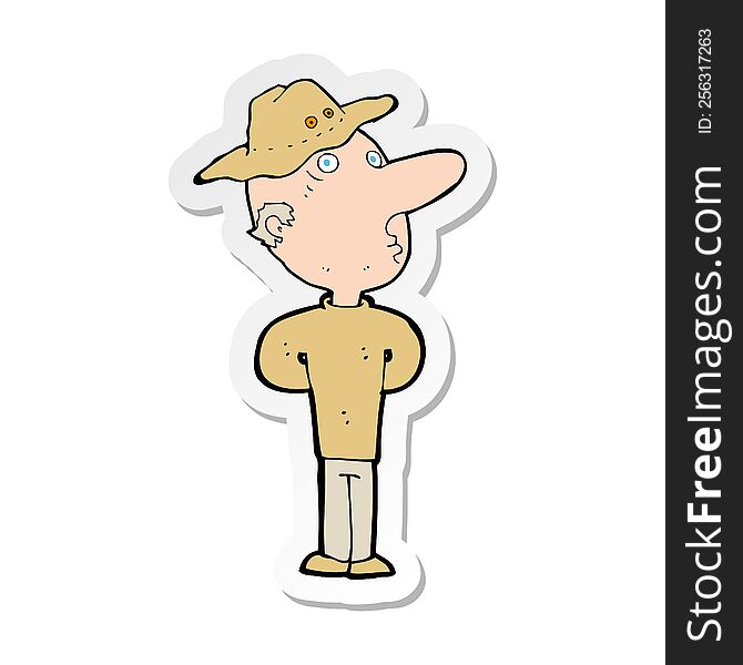 sticker of a cartoon man in hat