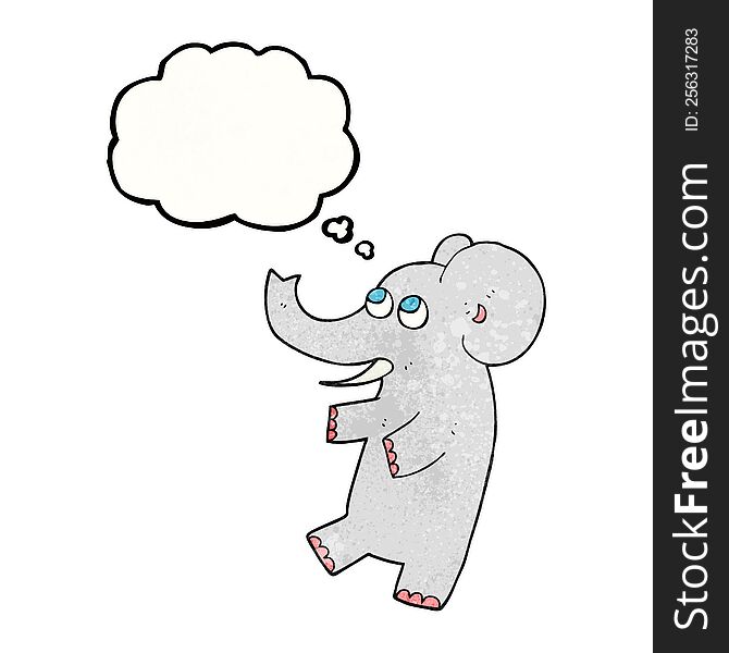 Thought Bubble Textured Cartoon Cute Elephant
