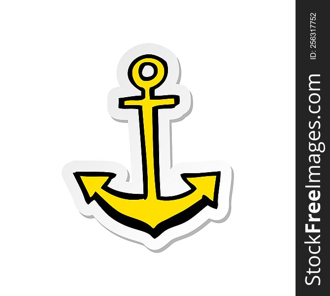 Sticker Of A Cartoon Anchor Symbol