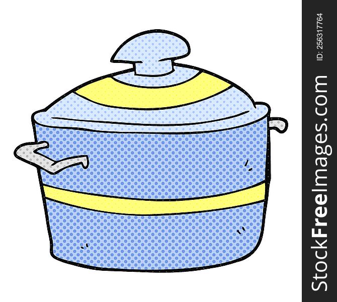 freehand drawn cartoon cooking pot