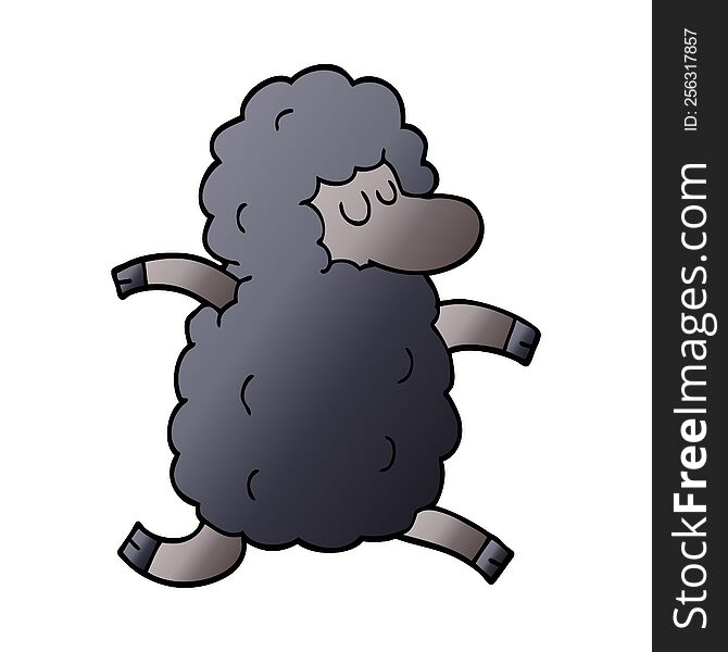 cartoon doodle black sheep