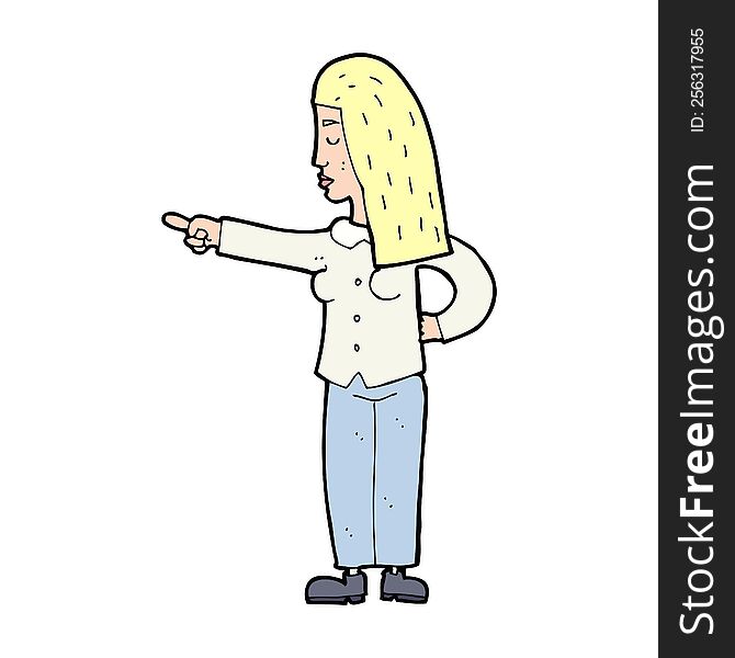 cartoon woman pointing