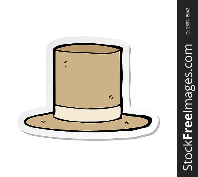 Sticker Of A Cartoon Old Top Hat