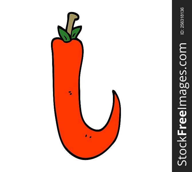 Cartoon Doodle Red Hot Chilli Pepper