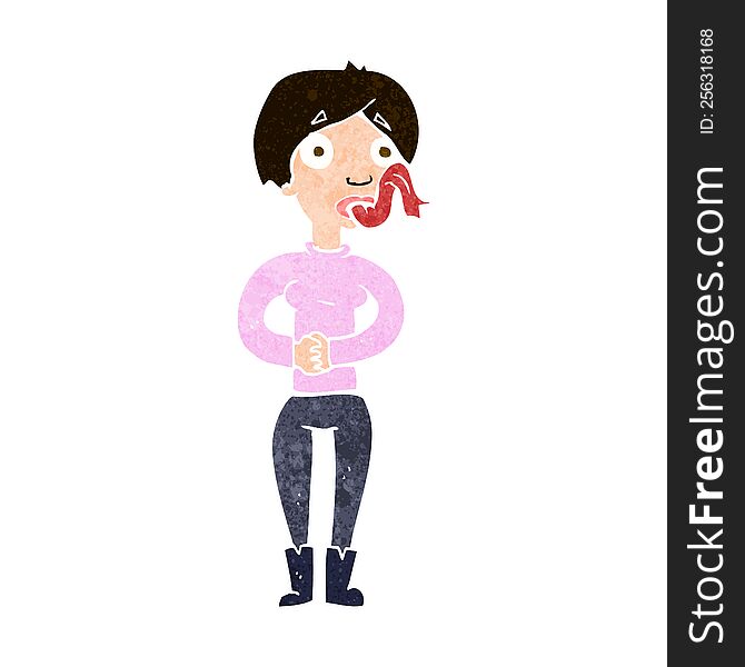cartoon woman with snake tongue