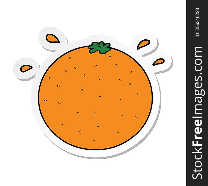 Sticker Of A Cartoon Orange