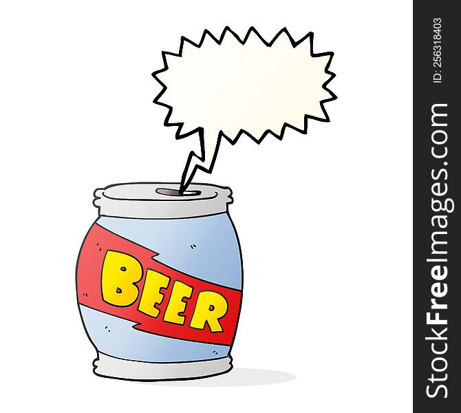 freehand drawn speech bubble cartoon beer can