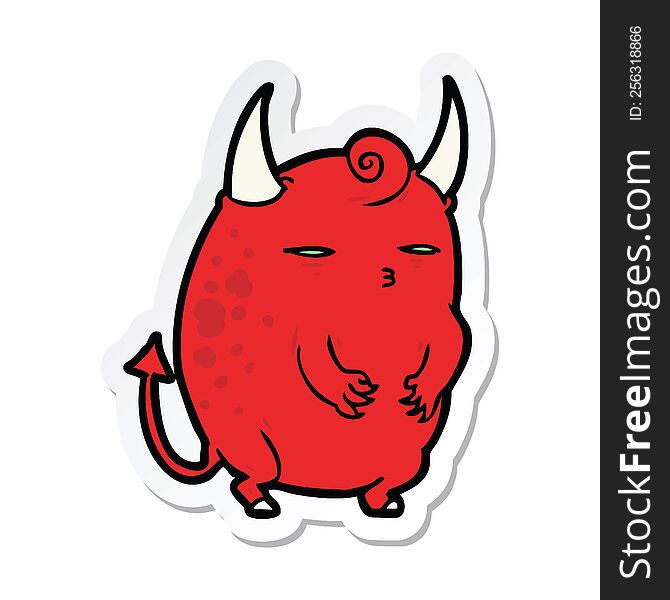 sticker of a cartoon halloween devil