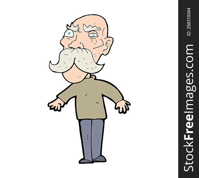 Cartoon Angry Old Man