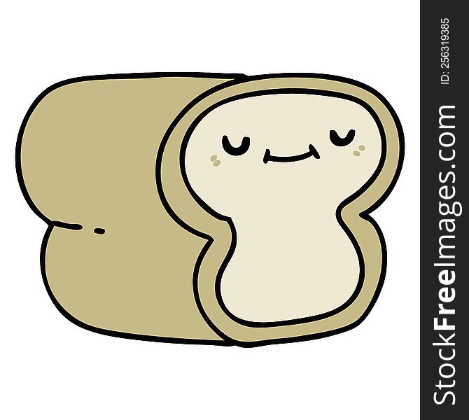 cartoon loaf of bread with happy smile. cartoon loaf of bread with happy smile