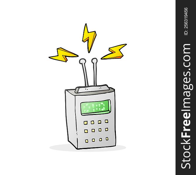 freehand drawn cartoon scientific device