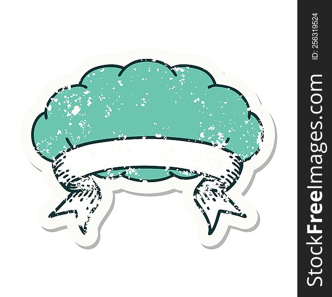 grunge sticker with banner of a cloud a grey cloud