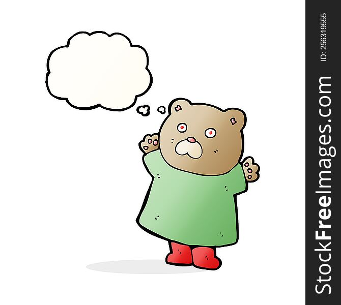 Funny Cartoon Bear With Thought Bubble