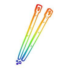 Free Rainbow Gradient Line Drawing Cartoon Chop Sticks Royalty Free Stock Images - 256320679