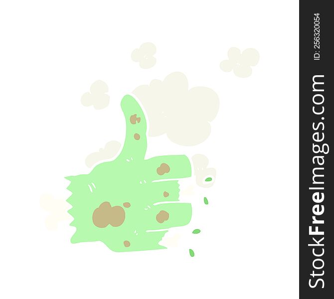 Flat Color Illustration Of A Cartoon Zombie Hand