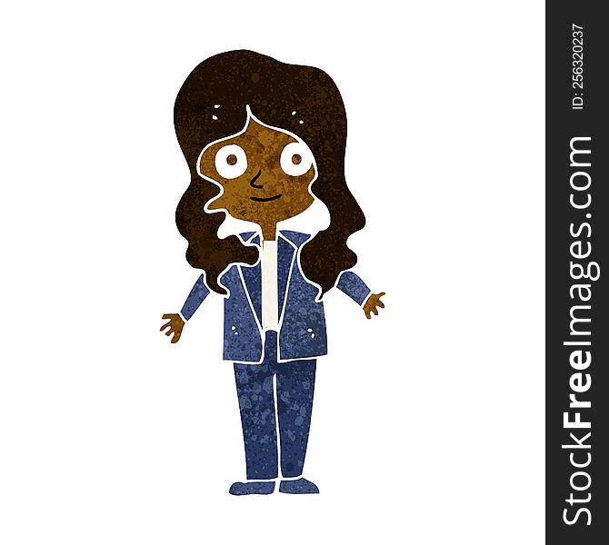 cartoon friendly business woman