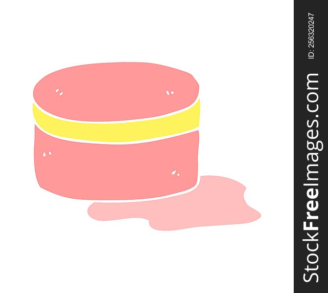 flat color style cartoon beauty lotion tub