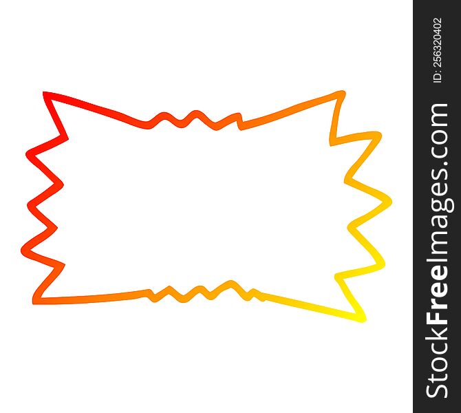 warm gradient line drawing of a cartoon explosion symbol