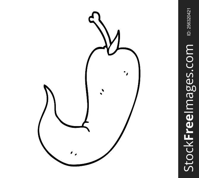 line drawing cartoon chilli pepper